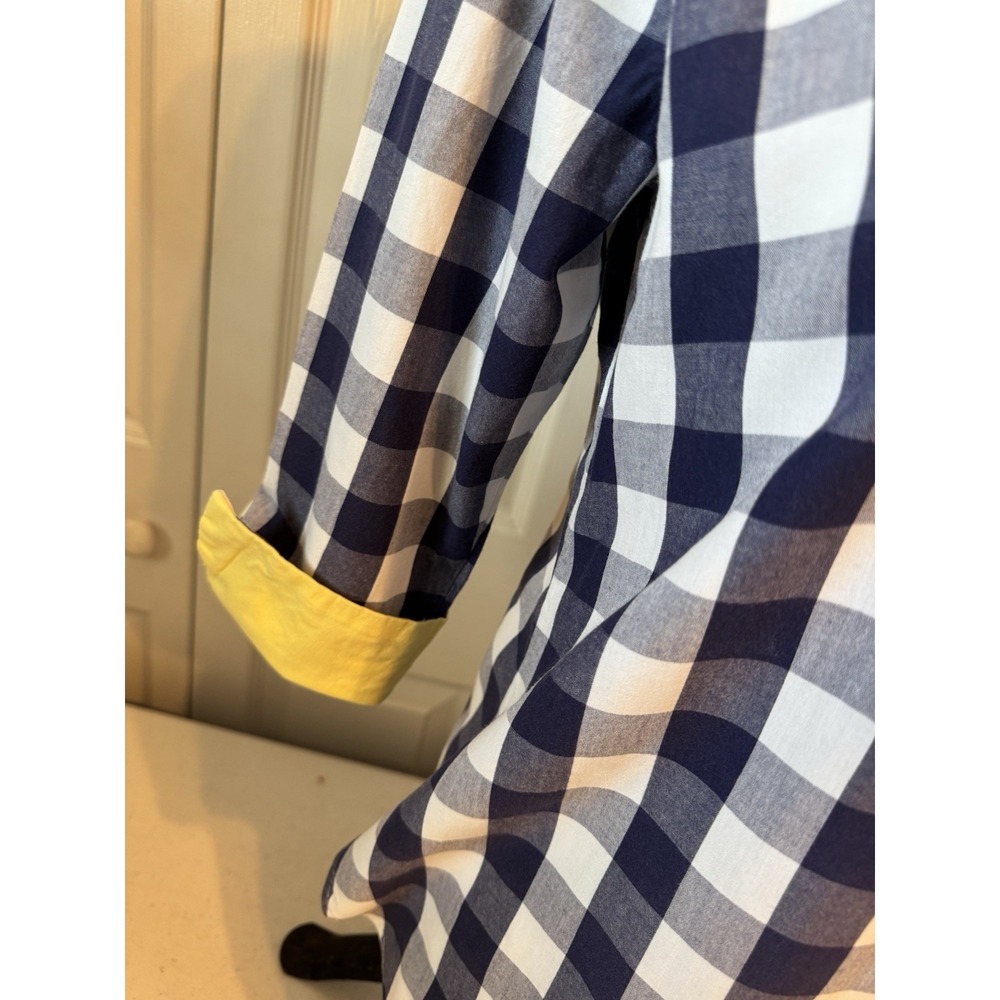 Women's Haley & The Hound Tunic Small Navy White Check Preppy Summer Vibes - Picture 3 of 6